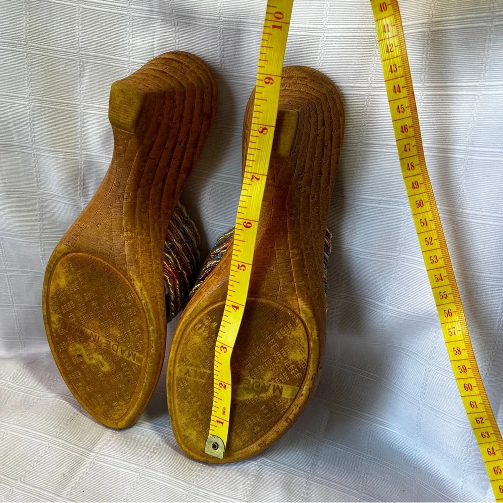 Made In Italy Designer Boho Goddess Fairy Sandals Size 6 Stacked Chunky Heel - Picture 6 of 11